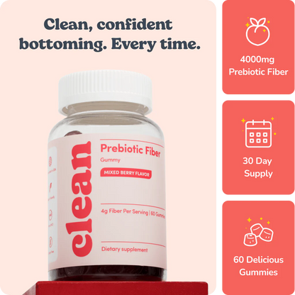 Peachy Clean Prebiotic Fiber Gummies for Bottoming. 5-Minute Clean-Outs & Bedroom Confidence