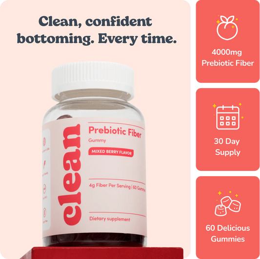 Peachy Clean Prebiotic Fiber Gummies for Bottoming. 5-Minute Clean-Outs & Bedroom Confidence
