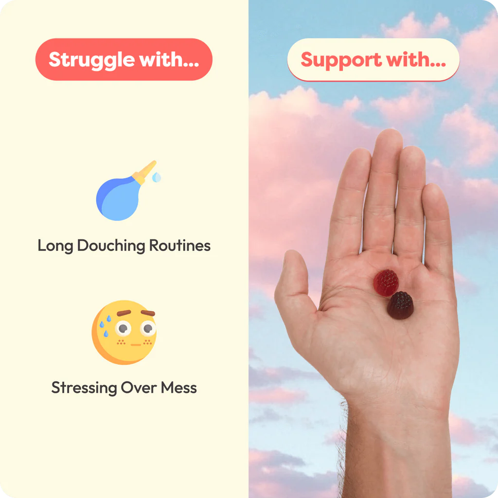 Peachy Clean Prebiotic Fiber Gummies for Bottoming. 5-Minute Clean-Outs & Bedroom Confidence
